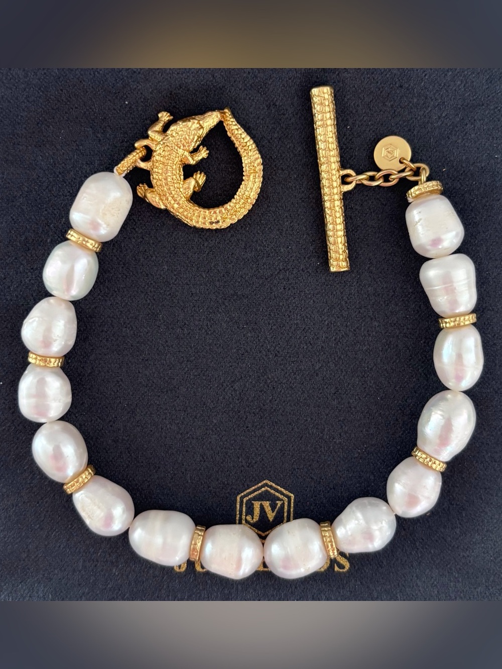 NWOT Julie Vos Alligator Pearl Bracelet - Picture 3 of 4